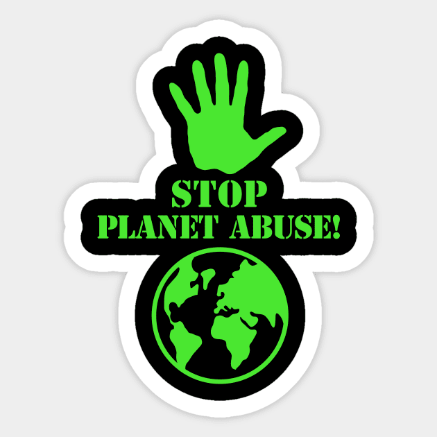 Stop Planet Abuse! Sticker by cartogram